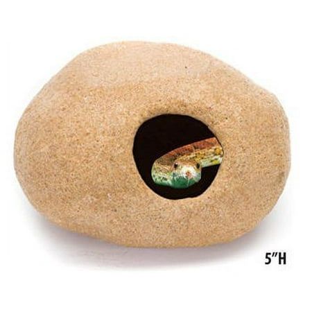 Penn Plax The Reptology Granite Stone Hide-Away - Extra Large, Terrarium Decor, 6.5" Inches