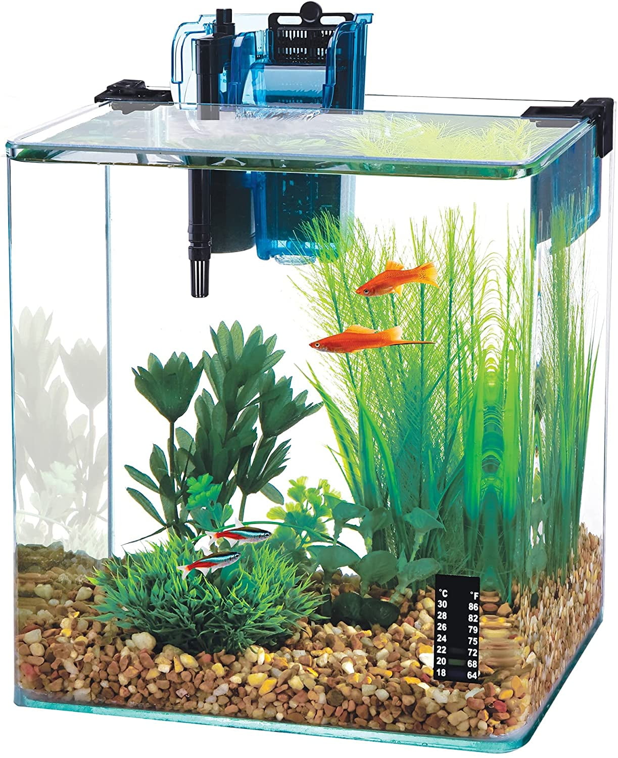 Penn-Plax Water-World Vertex Desktop Aquarium Kit - 10 Gallon Tank
