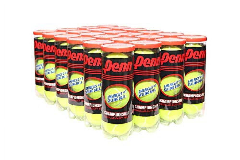 Penn Regular Duty Felt Pressurized Championship Tennis Balls, Yellow, 72 Pieces