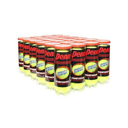 Penn Regular Duty Felt Pressurized Championship Tennis Balls, Yellow, 72 Pieces