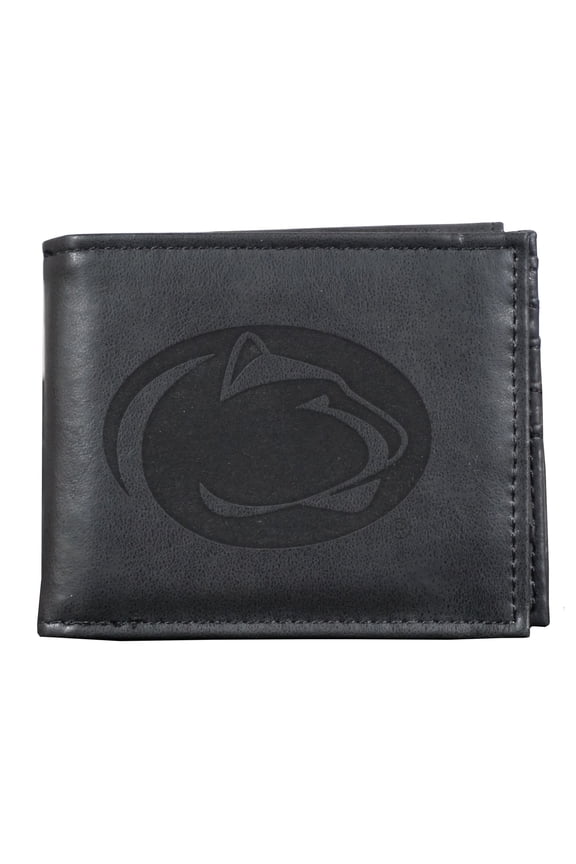 Penn-St-Lion's Laser Engraved Black Billfold Wallet