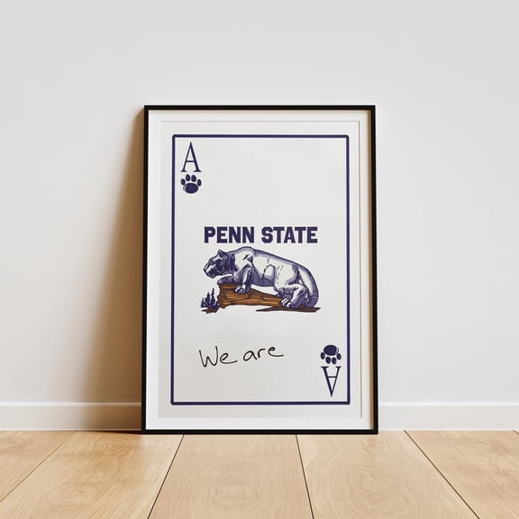 Penn State Ace Card Print Ace Poster College Poster Dorm Wall Art Living Room Print Graduation Gift Penn State University