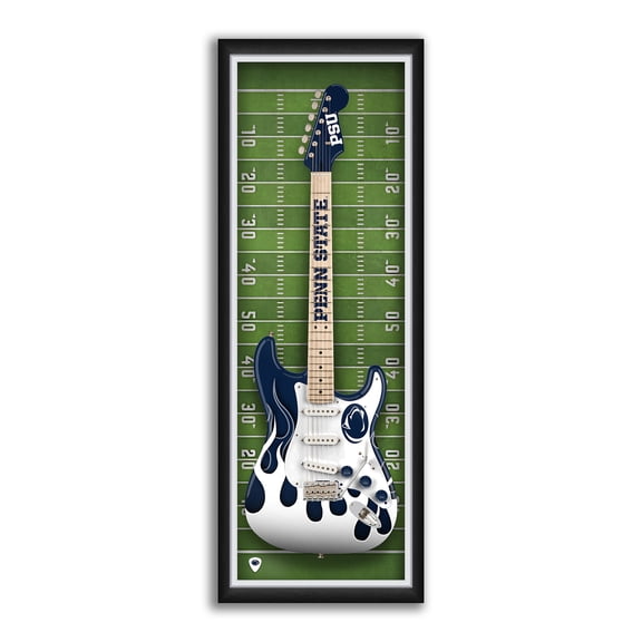 Penn State Nittany Lions 14" x 37" Electric Guitar Framed Art Print