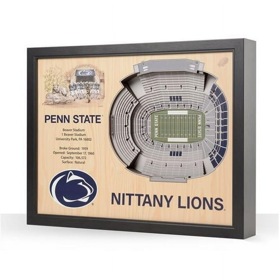 YouTheFan NCAA Penn St Nittany Lion FB 25-Layer Stadiumview Wall Art