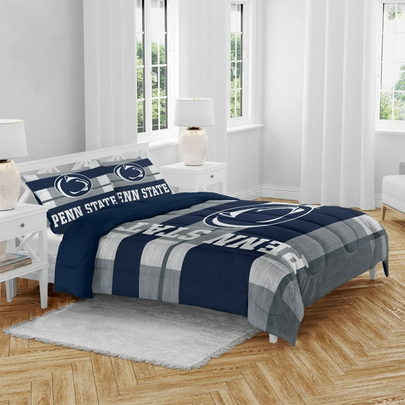Penn State Nittany Lions Heathered Stripe 3-Piece Full/Queen Bed Set
