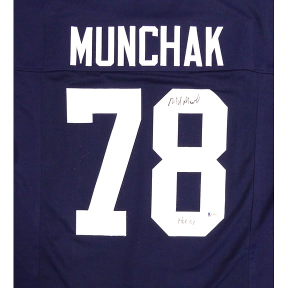 Penn State Nittany Lions Mike Munchak Autographed Blue Jersey Beckett BAS 114984