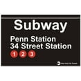 thumbnail image 1 of Penn Station 34th Street New York City Subway Station Aluminum Sign Size: 12 x 8 Inches, 1 of 4