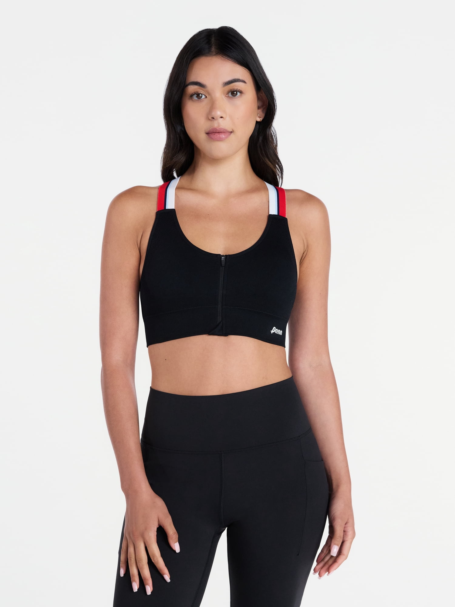 Penn Women's Seamless Adjustable Zip Front Sports Bra, Sizes S-XL