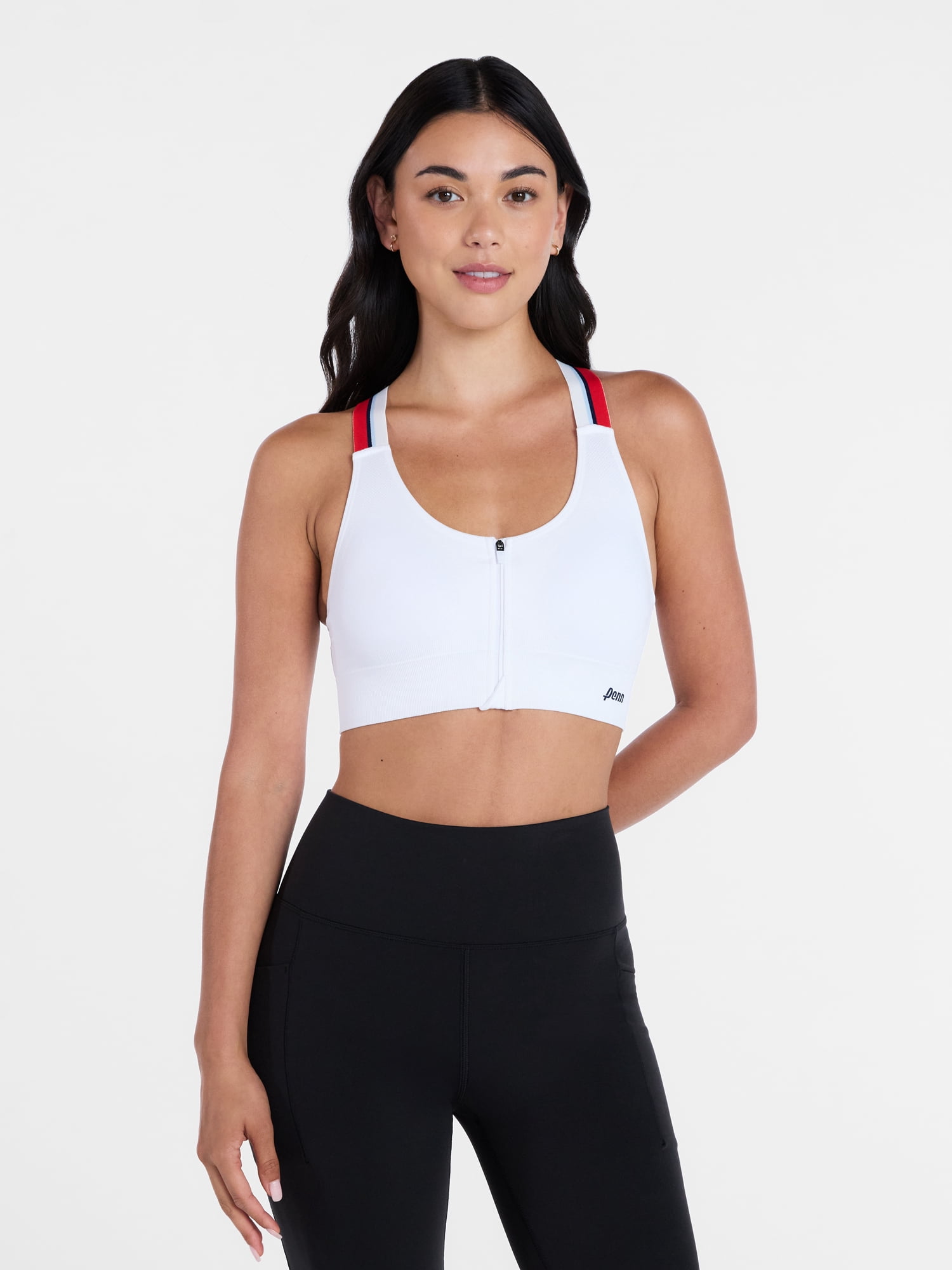 Penn Women's Seamless Adjustable Zip Front Sports Bra, Sizes S-XL