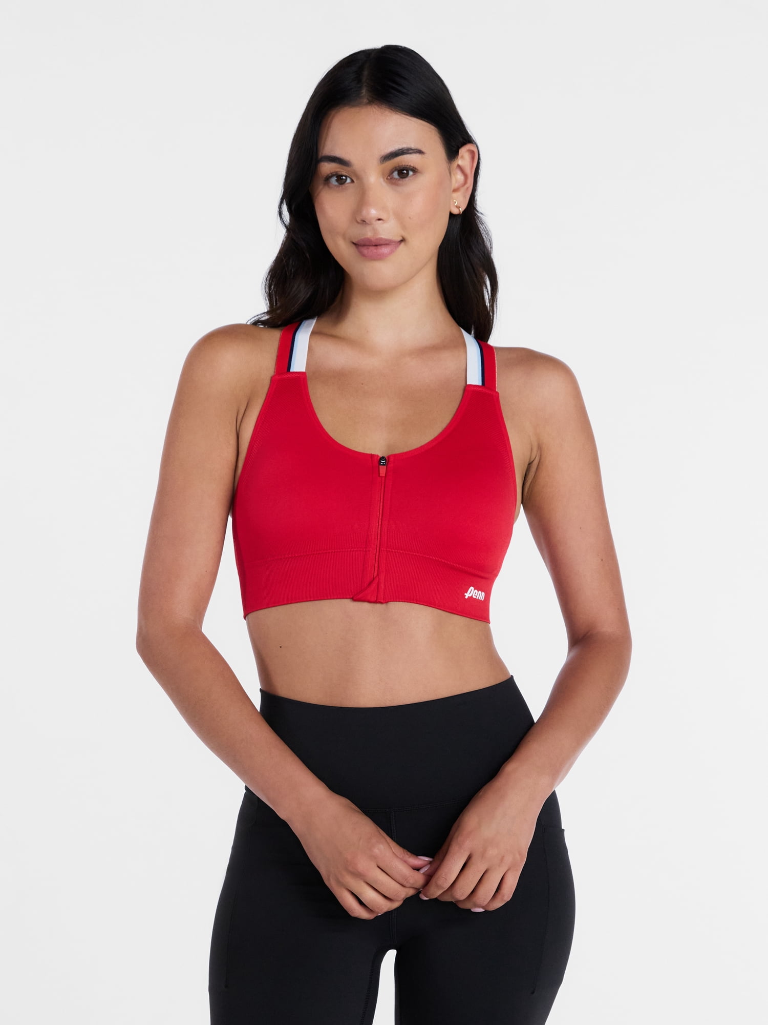 Penn Women's Seamless Adjustable Zip Front Sports Bra, Sizes S-XL