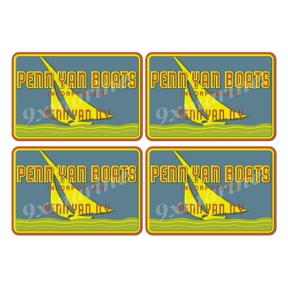 Penn Yan Boat Vintage Name Plates Remasterd Stickers