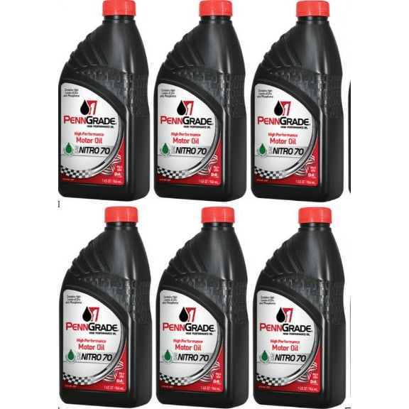 PennGrade 1 Engine Oil 71176; Nitro 70 70W ZDDP Enhanced - 6 Quarts