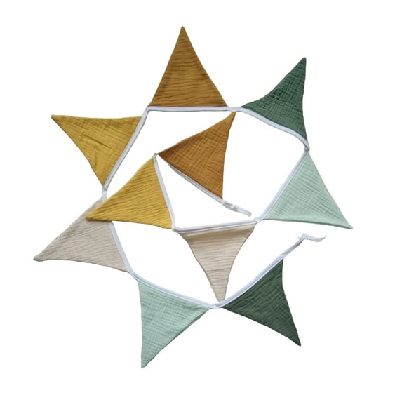 Pennant Banner Bunting Flags Nursery Garland Fabric Banner Triangle Pennant Streamers for Boho Shower Wedding Party Decor
