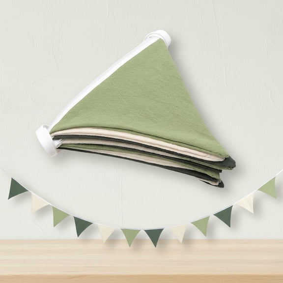 Pennant Banner Flags, Garland Triangle Banners Fabric, for Boho Wedding Shower Party Event. (Sage Green)