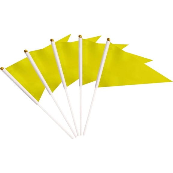 Pennant Flags Hand Held Solid Color On Sticks for Party Events Celebration, Grand Opening, Sports Clubs