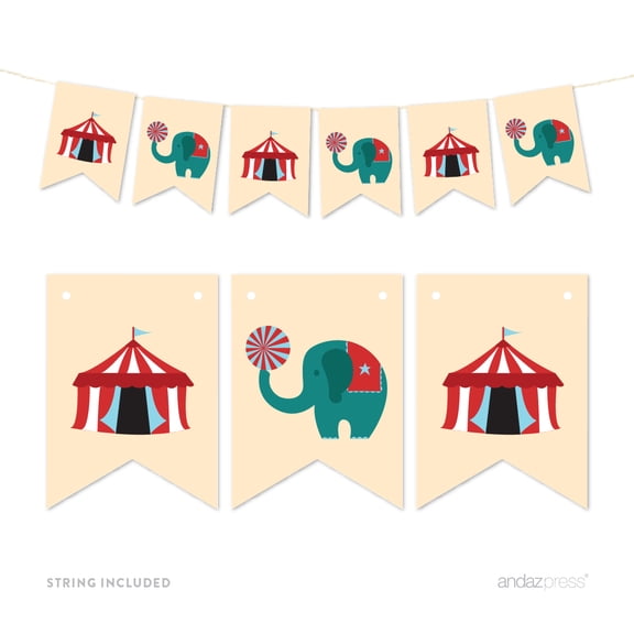Koyal Wholesale Pennant Party Banner Carnival Tent Circus Elephant Cardstock