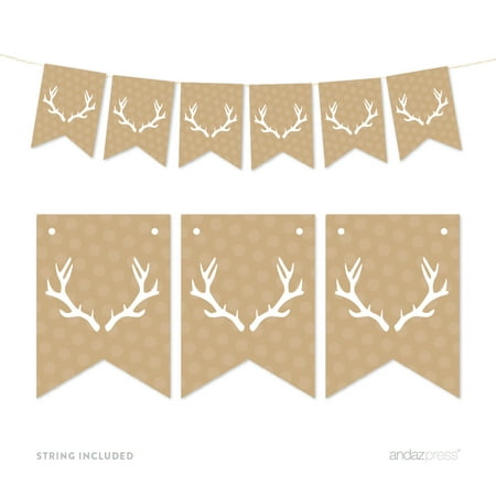 Pennant Party Banner Tan Deer Antlers