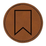 Pennant Swallowtail Outline 2.5" Faux Leather Round Engraved Iron-On Patch - Brown