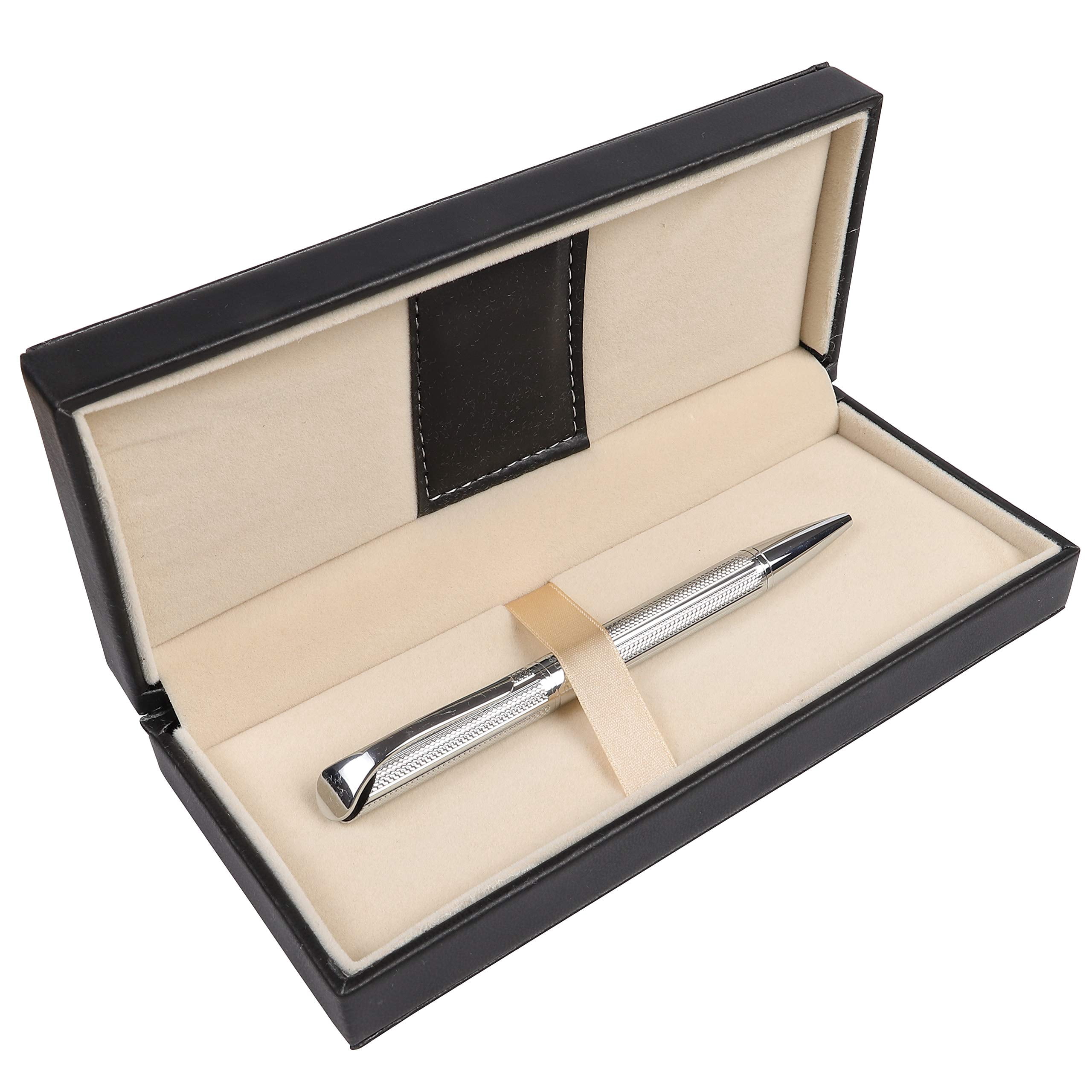 Penneed Luxury Metal Ballpoint Pen Gift Set - Stainless Steel, Black Ink 1.0mm, Retractable, In Velvet Box (Gold) - View #6