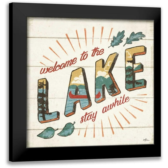 Penner, Janelle 12x12 Black Modern Framed Museum Art Print Titled - Vintage Lake II