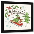 thumbnail image 1 of Janelle Penner 12x12 Black Modern Wood Framed Wall Art Titled - Winter Wooferland V, 1 of 5