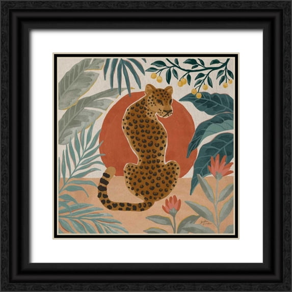 Penner, Janelle 12x12 Black Ornate Wood Framed with Double Matting Museum Art Print Titled - Big Cat Beauty II