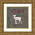 thumbnail image 1 of Penner, Janelle 12x12 Gold Ornate Wood Framed with Double Matting Museum Art Print Titled - Soft Lodge III Dark with Red, 1 of 4
