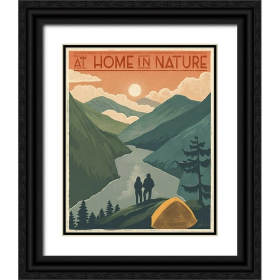 Penner, Janelle 12x14 Black Ornate Wood Framed with Double Matting Museum Art Print Titled - Born to Roam IV