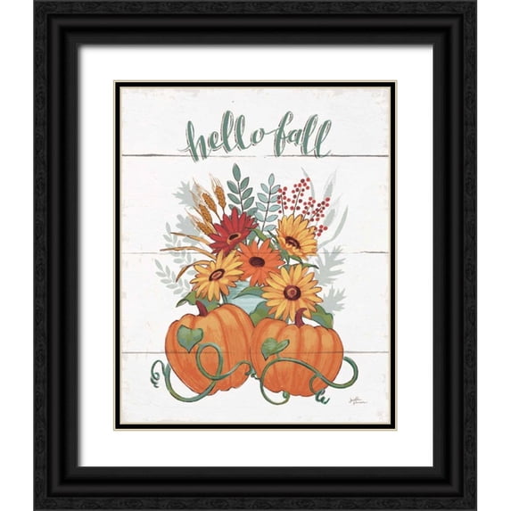 Penner, Janelle 12x14 Black Ornate Wood Framed with Double Matting Museum Art Print Titled - Fall Fun II