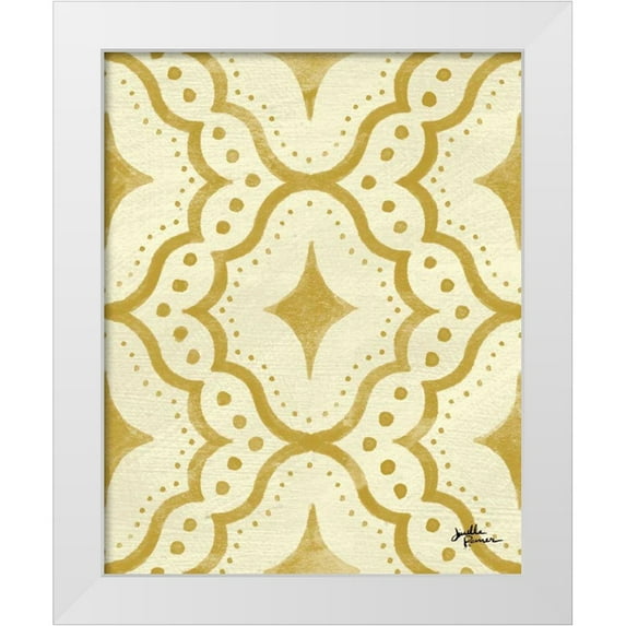 Penner, Janelle 12x14 White Modern Wood Framed Museum Art Print Titled - Blue Botanical Pattern VC