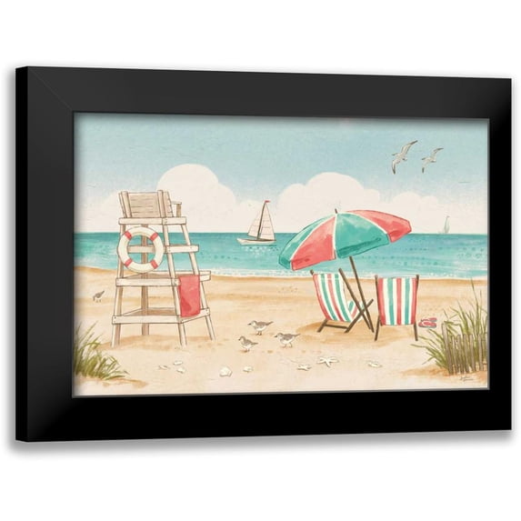 Penner, Janelle 14x11 Black Modern Framed Museum Art Print Titled - Beach Time I