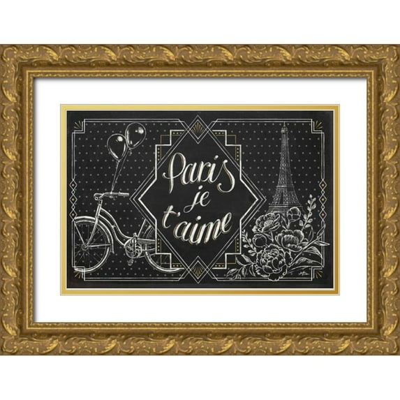 Penner, Janelle 14x11 Gold Ornate Wood Framed with Double Matting Museum Art Print Titled - Vive Paris III
