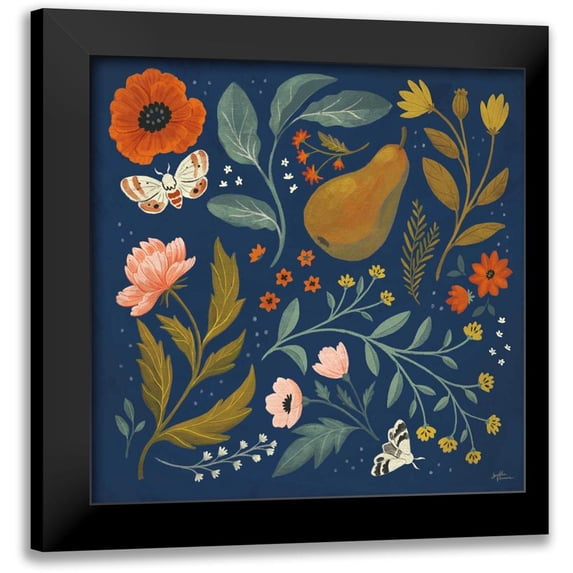 Penner, Janelle 15x15 Black Modern Framed Museum Art Print Titled - Blue Botanical II