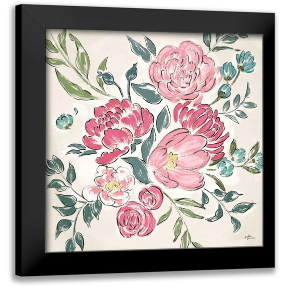 Penner, Janelle 15x15 Black Modern Framed Museum Art Print Titled - Live in Bloom II - No Words