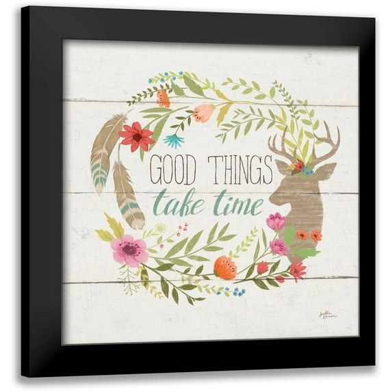 Penner, Janelle 15x15 Black Modern Framed Museum Art Print Titled - Rustic Bloom III