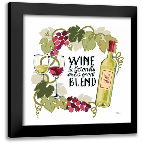 Penner, Janelle 15x15 Black Modern Framed Museum Art Print Titled - Wine and Friends V on White