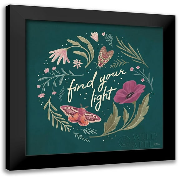 Penner, Janelle 15x15 Black Modern Framed Museum Art Print Titled - Winged Study V Plum