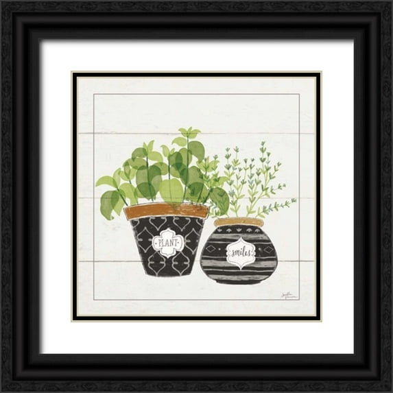 Penner, Janelle 15x15 Black Ornate Wood Framed with Double Matting Museum Art Print Titled - Fine Herbs V Smiles