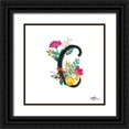 thumbnail image 1 of Penner, Janelle 15x15 Black Ornate Wood Framed with Double Matting Museum Art Print Titled - Romantic Luxe Monogram C Black, 1 of 4
