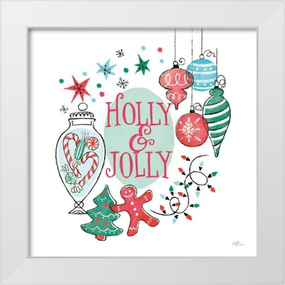Penner, Janelle 15x15 White Modern Wood Framed Museum Art Print Titled - Retro Christmas IV v2