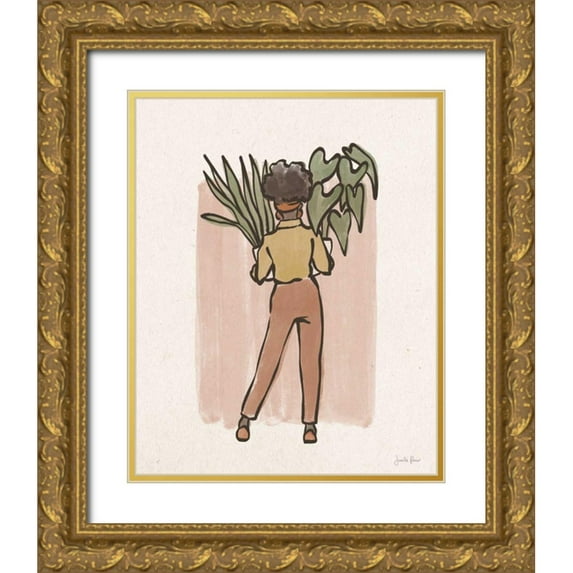 Penner, Janelle 15x18 Gold Ornate Wood Framed with Double Matting Museum Art Print Titled - Plant Ladies I