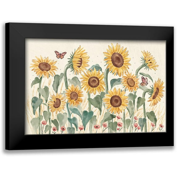 Penner, Janelle 18x13 Black Modern Framed Museum Art Print Titled - Sunflower Season I Bright