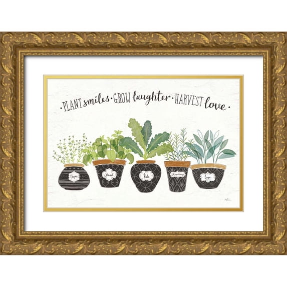 Penner, Janelle 18x13 Gold Ornate Wood Framed with Double Matting Museum Art Print Titled - Fine Herbs I
