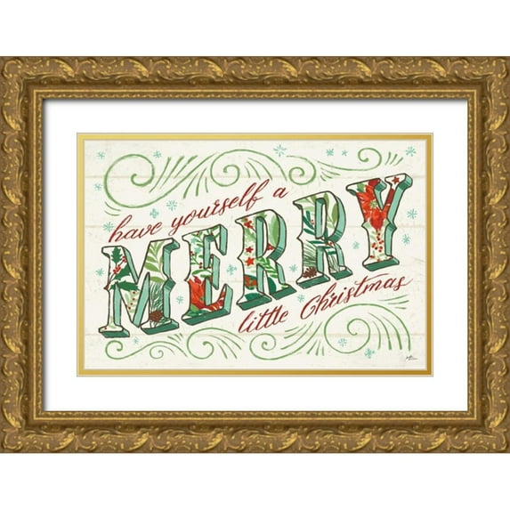Penner, Janelle 18x13 Gold Ornate Wood Framed with Double Matting Museum Art Print Titled - Holiday Joy I
