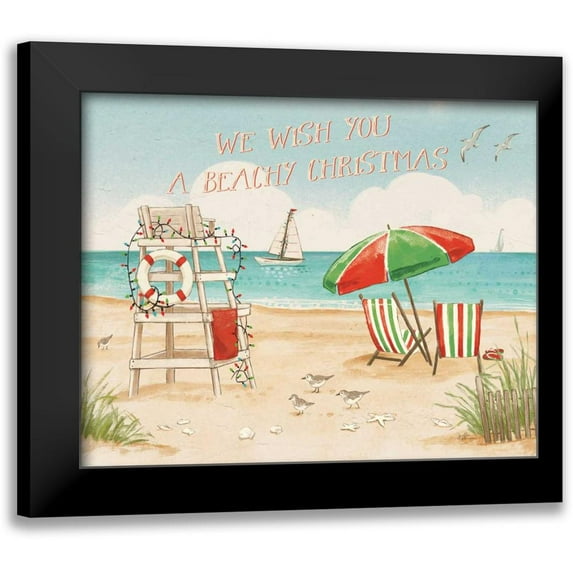 Penner, Janelle 18x15 Black Modern Framed Museum Art Print Titled - Beach Time I Christmas