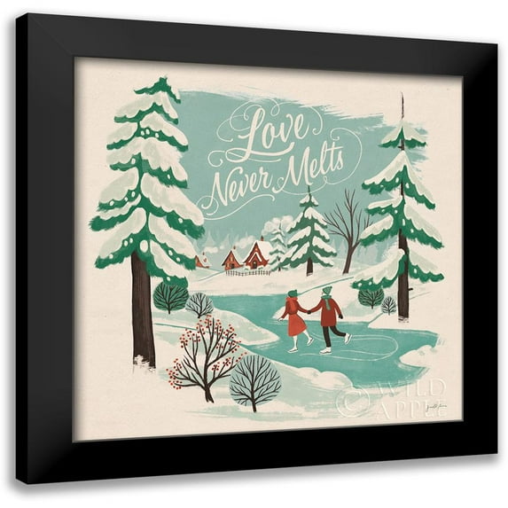 Penner, Janelle 20x20 Black Modern Framed Museum Art Print Titled - Winter Bliss V