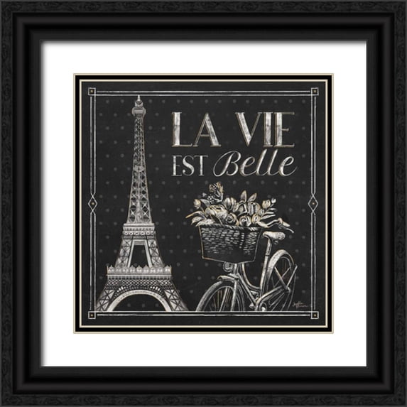 Penner, Janelle 20x20 Black Ornate Wood Framed with Double Matting Museum Art Print Titled - Vive Paris VI