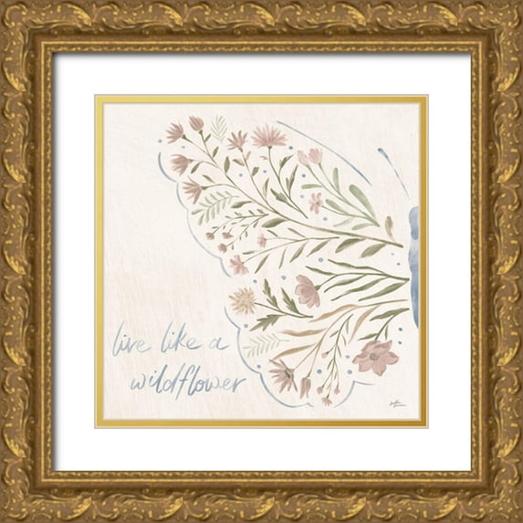 Penner, Janelle 20x20 Gold Ornate Wood Framed with Double Matting Museum Art Print Titled - Wildflower Vibes VI Neutral