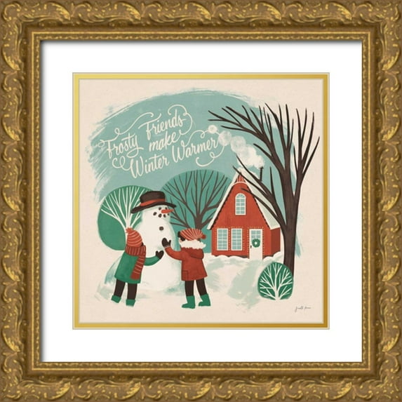 Penner, Janelle 20x20 Gold Ornate Wood Framed with Double Matting Museum Art Print Titled - Winter Bliss III