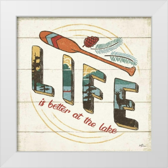 Penner, Janelle 20x20 White Modern Wood Framed Museum Art Print Titled - Vintage Lake III
